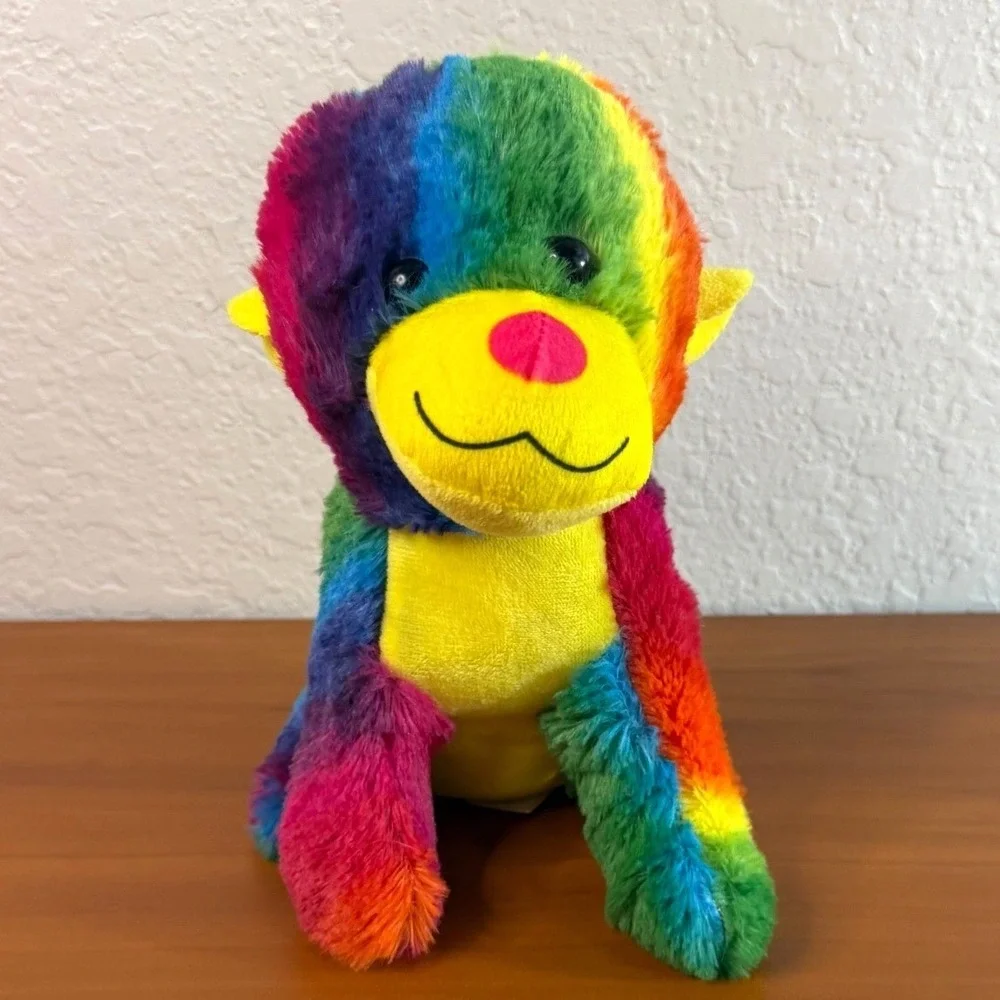 A&A Global Industries Rainbow Monkey Plush Stuffed Animal Toy 1GSMMIX57 8 Inch